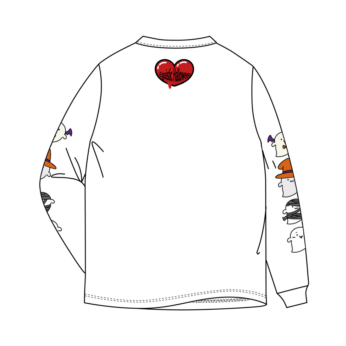 「エゴハロ」ロングスリーブTシャツ<ホワイト>